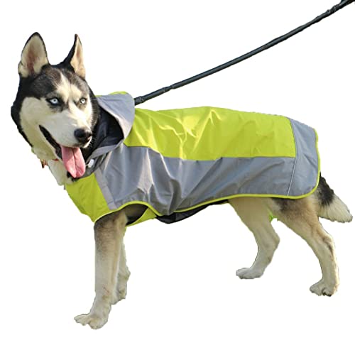 ENDBAG hundejacke Hunderegenmantel mit Gummiband, großer Hunderegenmantel mit Kapuze, wasserdichter Hunderegenmantel, Schlepploch, leicht und atmungsaktiv(Color:2,Size:No. 8) von ENDBAG