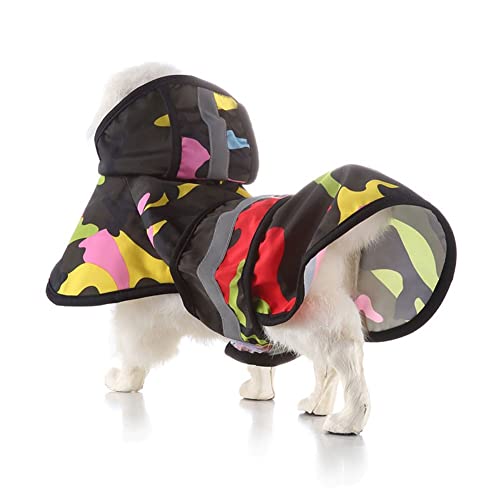 ENDBAG hundejacke Wasserdichter Regenmantel für Hunde, Outdoor-Regenmantel, Poncho, großer reflektierender Gürtel, wasserdichte Kapuze(Color:YY21,Size:M) von ENDBAG
