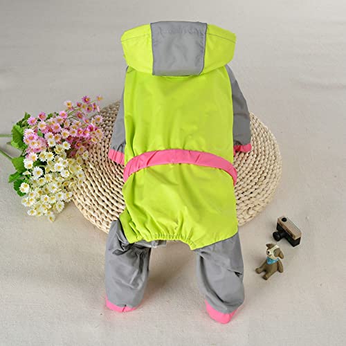 ENDBAG hundejacke Wasserdichter Welpen-Regenmantel für kleine und mittelgroße Hunde mit Kapuze, Umhang mit reflektierendem Band, ideal für Spaziergänge im Freien(Color:4,Size:18) von ENDBAG