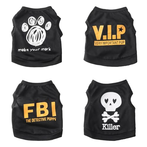 4 Stücke Basketball Hundehemd T-Shirts Sommerkleidung,Weich und atmungsaktiv Weste Schweißhemd Schwarz L 4 Stücke Basketball Hundehemd T-Shirts Sommerkleidung,Weich und atmungsaktiv Weste Schweißhemd Schwarz L von ENGEL WEMANG