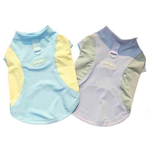 Hund Kühlweste,Sonnenschutz，Kleine und mittlere Hunden Cooling Vest,Kühljacke,für Aktivitäten draußen, Wandern, Training,Hitzschlag bei Hunden vorbeugen 2 Stück (XL Brust 50cm) von ENGEL WEMANG