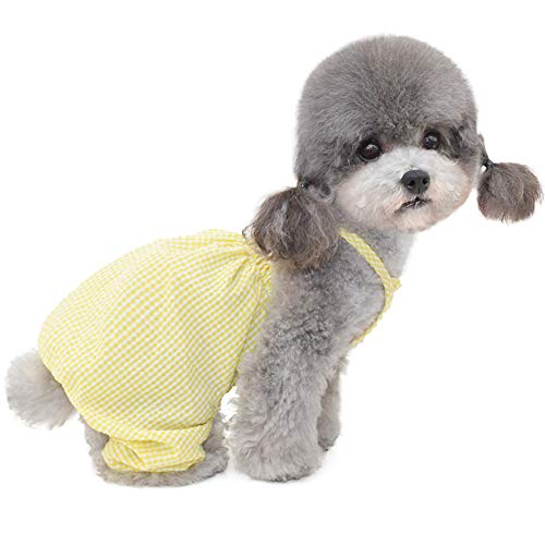 Hundekleidung für Klein Hund,Strandkleid,Katzenkleid,Hundekleid Prinzessin Kleid für Chihuahua Pudel Yorkshire(Gelb L) von ENGEL WEMANG