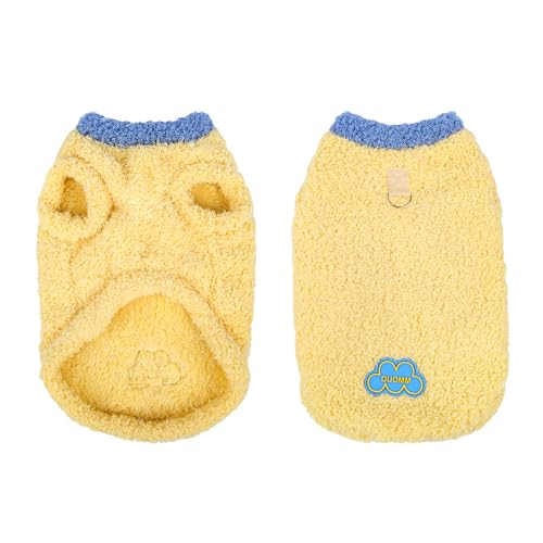 Hundemantel Katzenjacke Winter warm Hundekleidung Hundepulli Sweatshirt Hund Winterjacke Baumwolle für Hunde Gelb S von ENGEL WEMANG