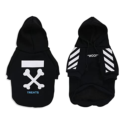 Hundemantel für kleine Hunde, Mode Hoodie, Hund Wintermantel, Hundejacke Geeignet für Schnauzer, Corgi, Französische Bulldogge, Teddy usw Schwarz XXL von ENGEL WEMANG