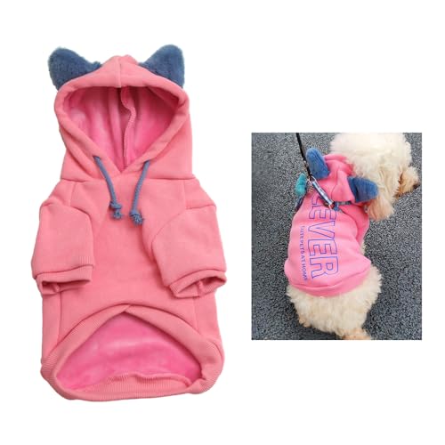 Hundemantel für kleine Hunde,Mode Kapuzenpullover,hundewintermantel,Kapuzenpullover Geeignet für kleine Hunde und Katzen 3-Farben Rosa L von ENGEL WEMANG