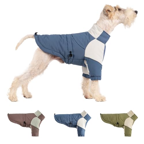 Hundeweste,Hundemantel Wasserdicht,Warme Weste Winter Plus hoher Kragen warm und weich Blau M Hundeweste,Hundemantel Wasserdicht,Warme Weste Winter Plus hoher Kragen warm und weich Blau M von ENGEL WEMANG