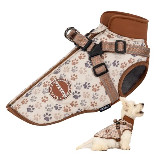 Hundeweste,Hundemantel Wasserdicht,Warme Weste mit Hundegeschirr Winter Plus Samt warm und weich Braun L Hundeweste,Hundemantel Wasserdicht,Warme Weste mit Hundegeschirr Winter Plus Samt warm und weich Braun L von ENGEL WEMANG