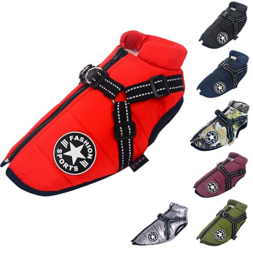 Hundeweste,Hundemantel Wasserdicht,Warme Weste mit Hundegeschirr Winter Warm und weich 9 Farben-Rot XL Hundeweste,Hundemantel Wasserdicht,Warme Weste mit Hundegeschirr Winter Warm und weich 9 Farben-Rot XL von ENGEL WEMANG