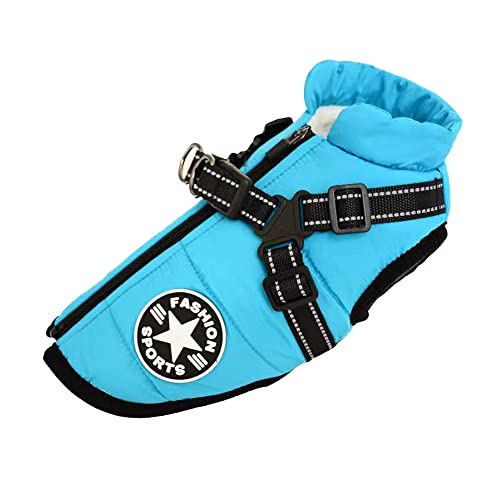 Hundeweste,Hundemantel Wasserdicht,Warme Weste mit Hundegeschirr Winter Warm und weich 9 Farben-Himmelblau 4XL Hundeweste,Hundemantel Wasserdicht,Warme Weste mit Hundegeschirr Winter Warm und weich 9 Farben-Himmelblau 4XL von ENGEL WEMANG
