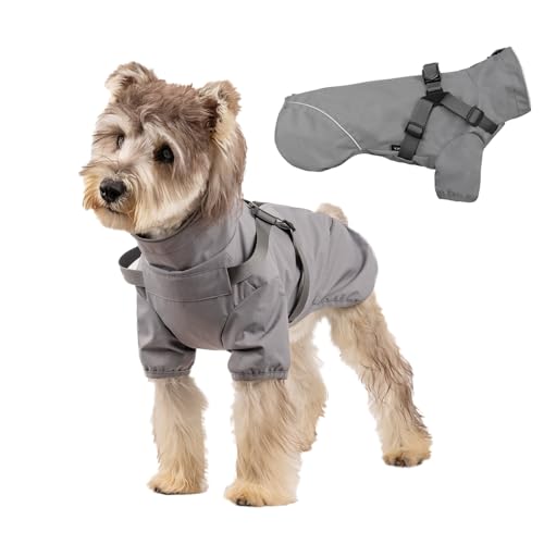 Regenmantel Hund,Wasserdichter Regenmantel Geeignet für Hunde mit 2,5kg-15kg Gewich Hundemantel für Hunde (Grau, L) von ENGEL WEMANG