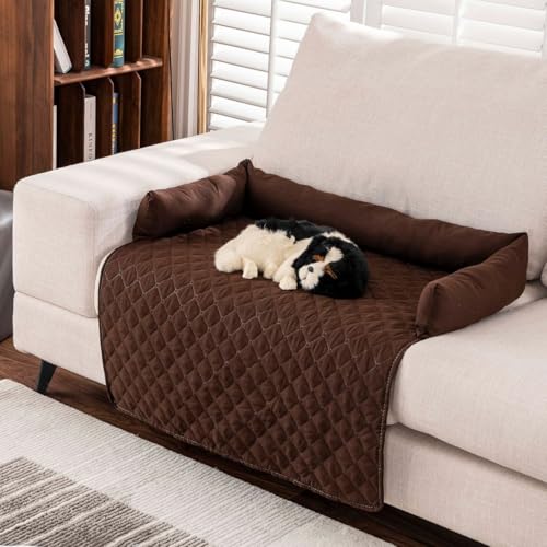 ENGFGH Pelzbarn Kühlendes Sofabett, Pelsbarn Sofaschutz – Vier Jahreszeiten Universal, Maschinenwaschbares Hundebett, Eisseide Komfortmattefür Kleine Bis Große Haustiere(Coffee,75 * 120cm) von ENGFGH