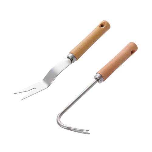 ENLACE 2 Stück Unkrautstecher Edelstahl, Unkrautjäter mit Holzgriff, Garten Manueller Weeder Wurzeljäter Gartengerät, Wurzeljäter Unkrautgabel für Garten zum Graben, Umpflanzen, Jäten ENLACE 2 Stück Unkrautstecher Edelstahl, Unkrautjäter mit Holzgriff, Garten Manueller Weeder Wurzeljäter Gartengerät, Wurzeljäter Unkrautgabel für Garten zum Graben, Umpflanzen, Jäten von ENLACE
