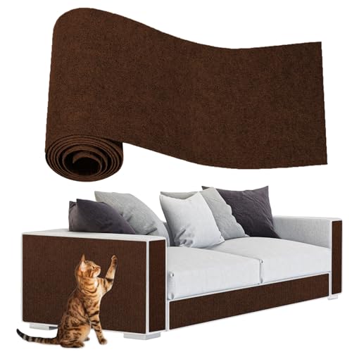 ENONCI Katzen Kratzmatte, Kratzmatte Selbstklebend, Katzenkratzschutz für Sofa Teppich, Anti-Kratz-Möbelschutz, Wiederverwendbarer Couch-Schutz für Haustiere (Braun, 200CM) von ENONCI