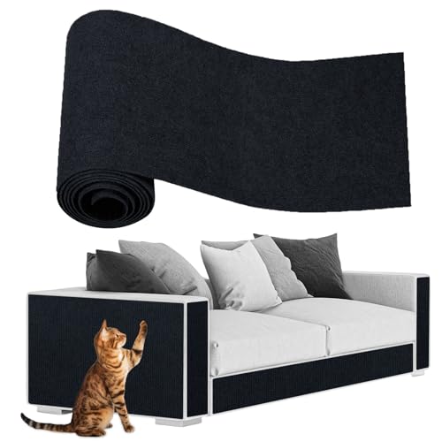 ENONCI Katzen Kratzmatte, Kratzmatte Selbstklebend, Katzenkratzschutz für Sofa Teppich, Anti-Kratz-Möbelschutz, Wiederverwendbarer Couch-Schutz für Haustiere (Schwarz, 200CM) von ENONCI