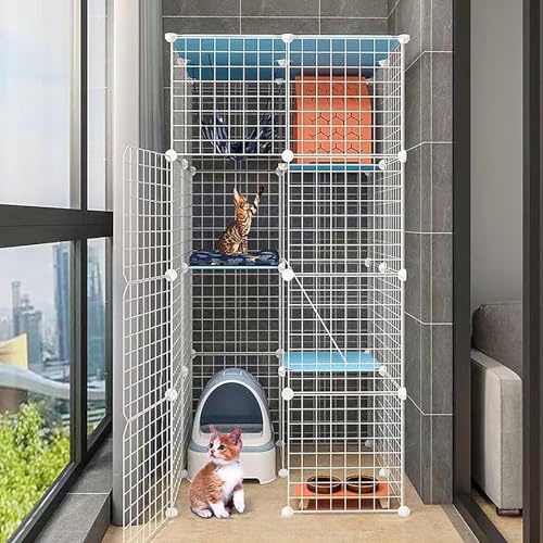 Katzenmöbel, Katzenschlafsessel, Katzengehege for den Innenbereich, großer Katzenlaufstall, abnehmbare Katzenzwinger aus Metall, Frettchen-Kleintierkäfig, groß for Katzen und Kleintiere(75x75x145cm) von ENSDIEPLS