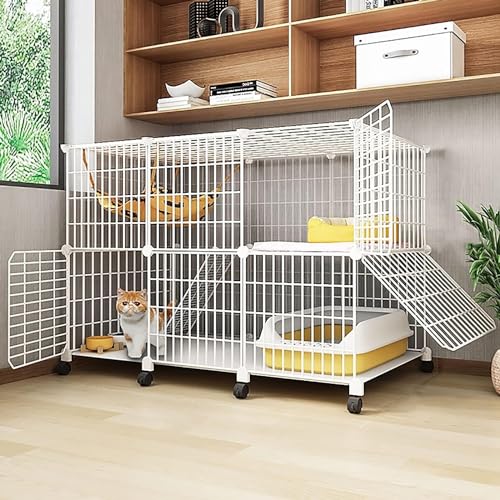 Katzenmöbel, Katzenschlafsessel, Katzenhaus Großer Katzenkäfig, Katzenlaufstall for den Innenbereich, Katzengehege, Frettchenkäfig, Hundekisten for große Hunde, Katzen for Katzen und Kleintiere(111x49 von ENSDIEPLS