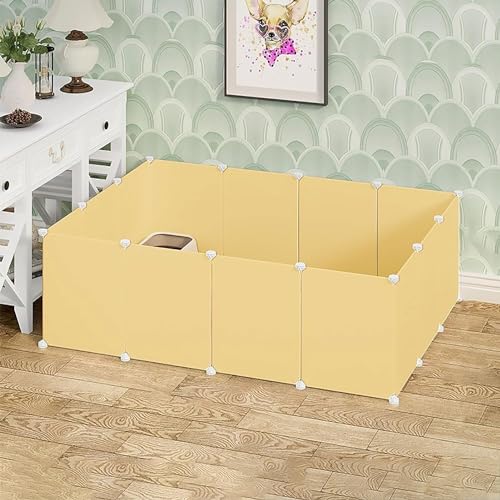 Katzenmöbel, Katzenschlafsessel, Kleintierkäfig for Kaninchen | Laufstall for Haustiere, Meerschweinchenkäfige, Katzengehege, Welpenkäfig for Katzen und Kleintiere(Yellow) von ENSDIEPLS