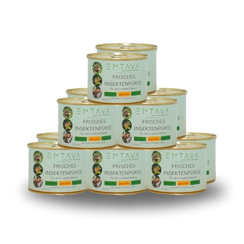 ENTAVA Frisches Insektenpüree - 100% Insekten, Igelfutter, Vogelfutter, Reptilienfutter, (Wild-) vogelfutter, Kleinnagerfutter, Frettchenfutter, Fischfutter (200g (18er Pack)) von ENTAVA