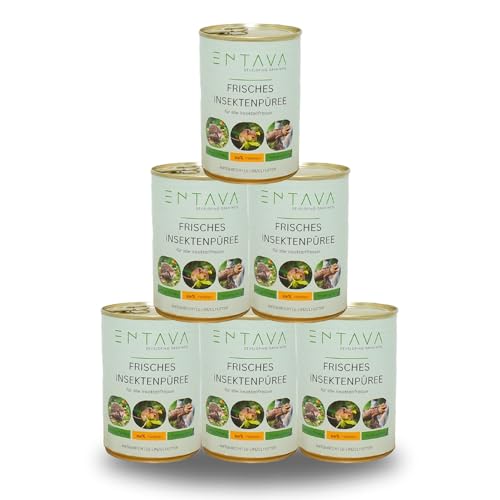 ENTAVA Frisches Insektenpüree - 100% Insekten, Igelfutter, Vogelfutter, Reptilienfutter, (Wild-) vogelfutter, Kleinnagerfutter, Frettchenfutter, Fischfutter (400g (6er Pack)) von ENTAVA