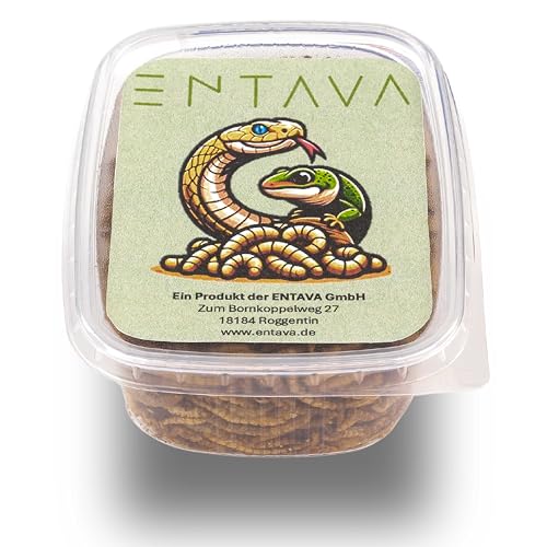 ENTAVA getrocknete Mehlwürmer Premium Qualität - Insektensnack Vögel, Fische, Koi, Schildkröten, Nager, Reptilien, Vogelfutter, Wildvögel, Igelfutter von ENTAVA