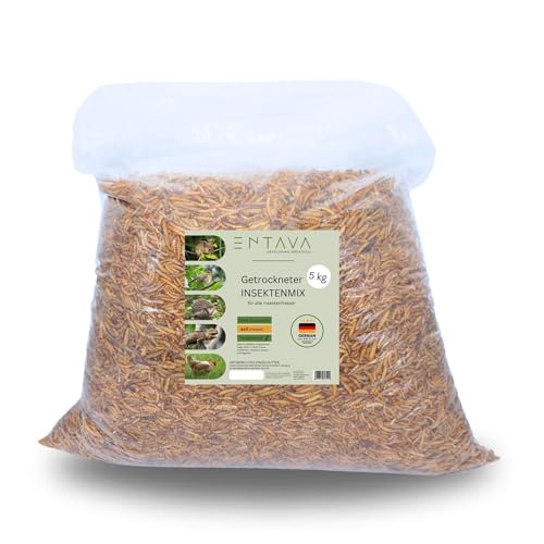 ENTAVA 5kg nachhaltiger Insektenmix getrocknet in Premium-Qualität, Vogelfutter, Koifutter, Igelfutter, Eichhörnchenfutter, ganzjähriges Futter für Wildvögel von ENTAVA