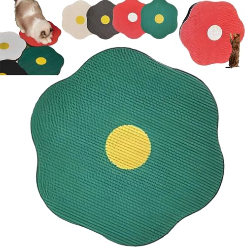 Flower Scratching Pad for Cats On Wall, Cuddle Meow Flower Pad, Cat Wall Scratcher Corrugated Cardboard, Cat Scratching Board Scratch Pad with Suction Cup (40cm * 37cm,Green) von ENVGSOMP