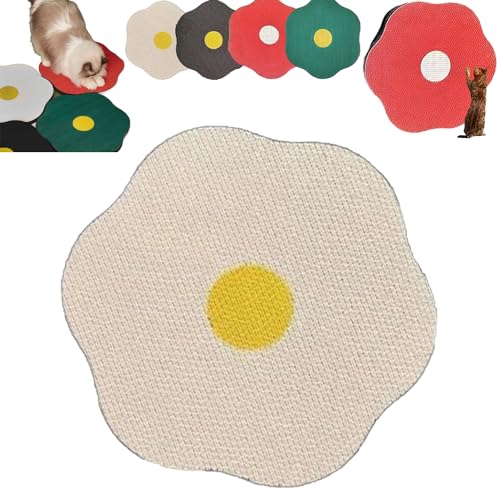 Flower Scratching Pad for Cats On Wall, Cuddle Meow Flower Pad, Cat Wall Scratcher Corrugated Cardboard, Cat Scratching Board Scratch Pad with Suction Cup (40cm * 37cm,White) von ENVGSOMP