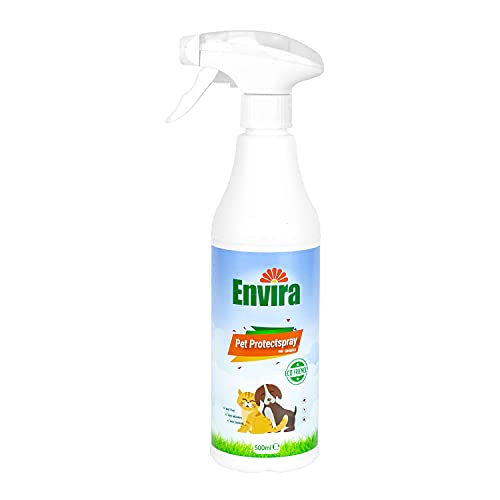 Envira Pet Protect - Anti Juckreiz-Spray für Hunde & Katzen - Schutz vor Zecken, Flöhen & Larven - Mit Geraniol - 500ml von Envira