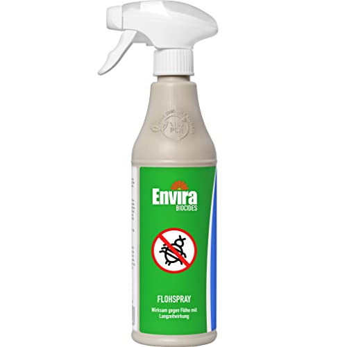Envira Floh-Spray - Anti Flohmittel für die Wohnung 500 ml - Umgebungsspray, Mittel gegen Flöhe - Geruchlos & Auf Wasserbasis von Envira