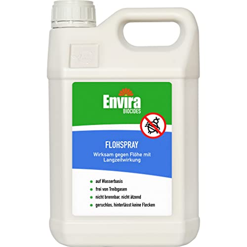Envira Floh-Spray - Anti Flohmittel für die Wohnung 5 Liter - Umgebungsspray, Mittel gegen Flöhe - Geruchlos & Auf Wasserbasis von Envira