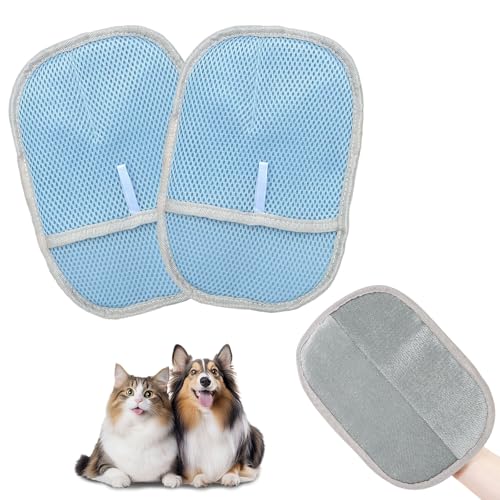 EOAMGO Fellmagnet Handschuh, Wiederverwendbarer Pet Hair Remover & Tierhaarentferner für Hunde und Katzen, Fell Magnet Handschuh zum Entfernen von Tierhaaren auf Kleidung, Sofa (Blau) von EOAMGO