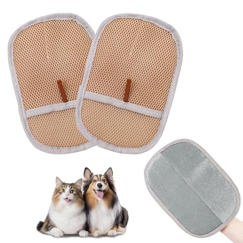 EOAMGO Fellmagnet Handschuh, Wiederverwendbarer Pet Hair Remover & Tierhaarentferner für Hunde und Katzen, Fell Magnet Handschuh zum Entfernen von Tierhaaren auf Kleidung, Sofa (Hellbraun) von EOAMGO