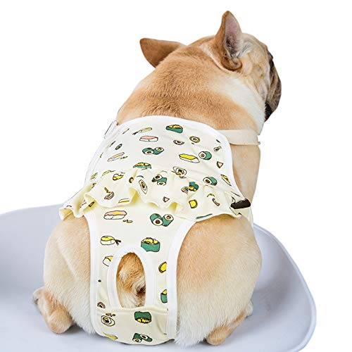 EONANT Baumwoll-Hygiene-Höschen für Hunde, Wiederverwendbare Haustier-Hygiene-Höschen mit verstellbaren Trägern, Haustier-physiologische Hosenwindeln, Welpen, französische Bulldogge, Pudel (Gelb, L) EONANT Baumwoll-Hygiene-Höschen für Hunde, Wiederverwendbare Haustier-Hygiene-Höschen mit verstellbaren Trägern, Haustier-physiologische Hosenwindeln, Welpen, französische Bulldogge, Pudel (Gelb, L) von EONANT