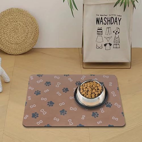 Futternapf-Matte für Hunde und Katzen, rutschfest, schnell trocknend, saugfähig, 46 x 30 cm, Braun von EP Jeans