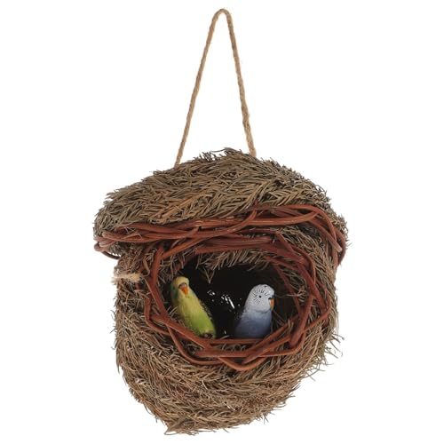 EPIGEIST Künstliches Papageien Nest mit Realistischen Eiern Handgefertigtes Vogelhaus Wetterfestes Gartenornament für Außenbereich Natürliche Farbdarstellung Dekoratives Vogelhäuschen für von EPIGEIST