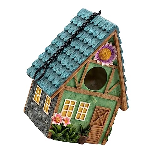 EPIGEIST Vogelhaus aus Resin mit Haken Wetterfestes Parrot Shelter für Garten und Terrasse Handgefertigtes Outdoor Nistplatz Dekor Rustikal und Langlebig Schutz vor Wind und Regen von EPIGEIST