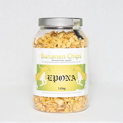EPONA Bananenchips, speziell für Pferde, ohne Hafer und Melasse, aus Bananen, Karotten- und Erbsenflocken, hochwertigstem hydrothermisch aufgeschlossen Getreide von EPONA
