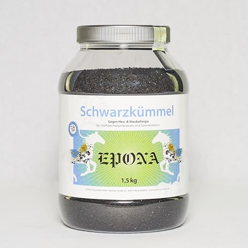 EPONA Schwarzkümmel Samen, speziell für Pferde, 100% rein, zur Unterstützung des Abwehrsystems, bei Stoffwechselproblemen, Sommerekzem oder Atemwegsbeschwerden von EPONA