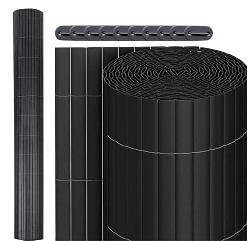 EQ Enjoy Quality PVC Sichtschutzmatte - Sichtschutz Sichtschutzzaun Balkonverkleidung Zaunblende - UV-Beständiger Windschutz für Garten Balkon Terrasse (100 x 300 cm, Antharzit) von EQ Enjoy Quality