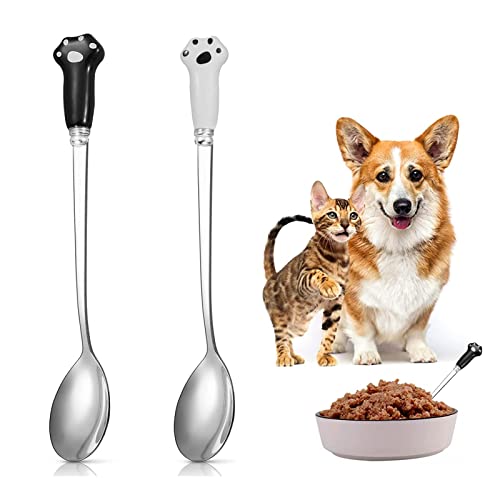EQLEF Katzen löffel Katze Edelstahl, Paw Cat Can Spoon Hundelöffel aus Edelstahl zum Füttern von Nassfutter für Haustiere, 2 Stück EQLEF Katzen löffel Katze Edelstahl, Paw Cat Can Spoon Hundelöffel aus Edelstahl zum Füttern von Nassfutter für Haustiere, 2 Stück von EQLEF