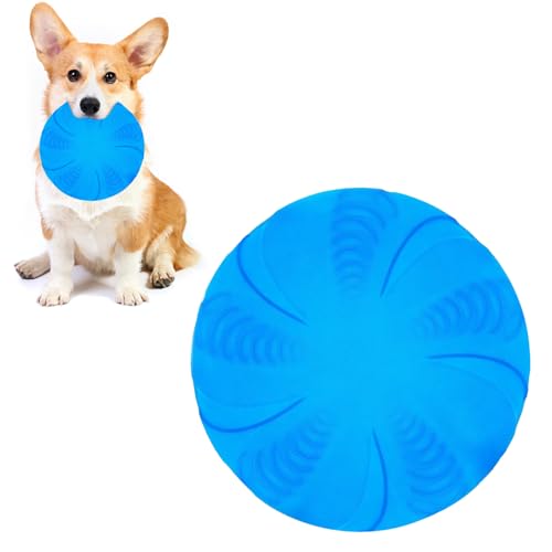 EQLEF Wurfspielzeug Hund, Blauer Hund Werfen Spielzeug weich 20 cm Schwebendem Wasser Übung Scheiben, Training Spielzeug für Outdoor Pool Garten Werfen & Holen von EQLEF
