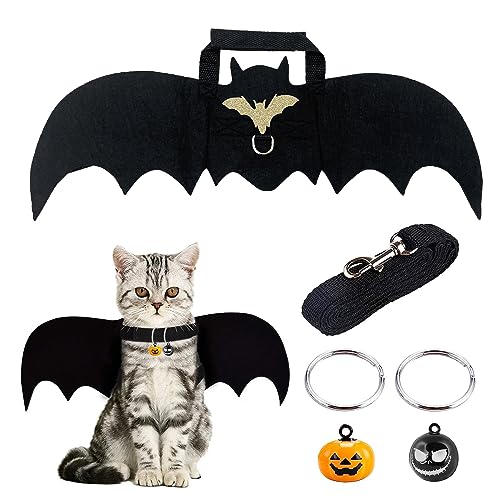 Haustier Fledermaus Kostüm, Katze Bat Wings Kostüm mit Kürbis Glocke und Haustier Blei Haustier Fledermausflügel Katzen Fledermaus Fledermausflügel Hund für Halloween Kostüm Party Haustier Fledermaus Kostüm, Katze Bat Wings Kostüm mit Kürbis Glocke und Haustier Blei Haustier Fledermausflügel Katzen Fledermaus Fledermausflügel Hund für Halloween Kostüm Party von EQLEF