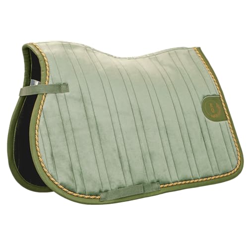 EQUESTRIAN QUEEN Schabracke für Pferde – Satteldecke Dressur & Vielseitigkeit – atmungsaktiv mit Mesh – Elegante Kunstleder-Verzierung – hochwertige Passform & Komfort (Grün, Vielseitigkeit) von EQUESTRIAN QUEEN