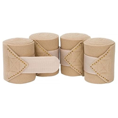 EQUESTRIAN QUEEN Budapest 22AW Vliesbandagen 4 Stück, verziert mit Kristallen, Diamanten (Beige) von EQUESTRIAN QUEEN