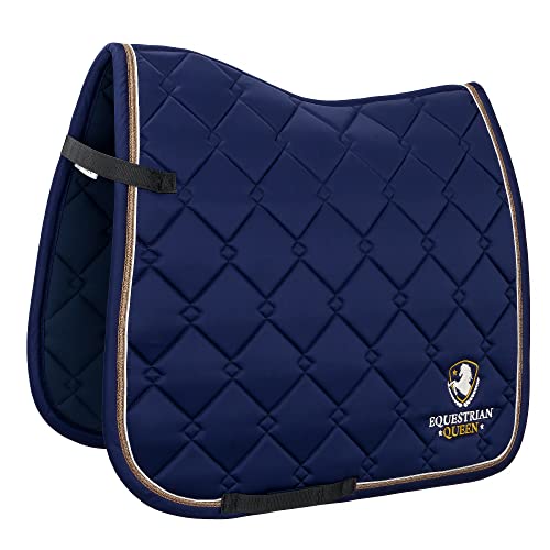 EQUESTRIAN QUEEN Paris Vielseitig und Dressur Schabracken - Satteldecken, Sattelpad, Full Size, VS und DR, Reitpad (Marineblau, Dressur) von EQUESTRIAN QUEEN