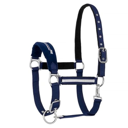 Pferde- und Ponyhalfter EQUESTRIAN QUEEN Turin 22AW Metallbeschläge (Pony, Dunkelblau) von EQUESTRIAN QUEEN