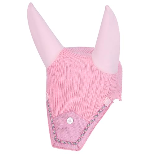 EQUESTRIAN QUEEN Rotterdam 25SS – Elegante Fliegenhaube für Pferde mit Ohrenschutz, UV-Schutz, atmungsaktivem Mesh und Glitzerdetails – Ideal für Turnier und Training (Rosa, Full (Warmblut)) von EQUESTRIAN QUEEN