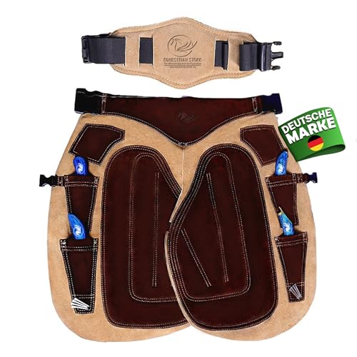 EQUESTRIAN STORE Farrier Apron for Men & Women 59cm/65cm/70cm/75cmCowhide Suede Leather, Adjustable Waist, – Durable Farrier Chaps for Horse Shoeing & Hoof Trimming (27 inches(70cm)) von EQUESTRIAN STORE