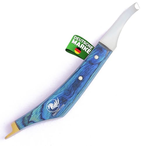 EQUESTRIAN STORE Left-Handed Hoof Knife - Ultra-Sharp J2 Stainless Steel Blade, Brass Topper, Ergonomic Sheet Handle - Professional Farrier Tool for Horse Hoof Trimming, Shoeing & Hoof Care. EQUESTRIAN STORE Left-Handed Hoof Knife - Ultra-Sharp J2 Stainless Steel Blade, Brass Topper, Ergonomic Sheet Handle - Professional Farrier Tool for Horse Hoof Trimming, Shoeing & Hoof Care. von EQUESTRIAN STORE
