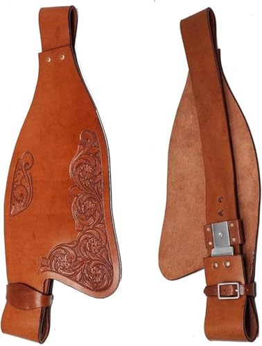 EQUIEMPRESS Pferde-Western-Leder-Fender-Ersatzsattel-Fender-Paar-Set für Roping Trail Barrel Pleasure-Sättel mit Belvin-Schnallen AZ-02 von EQUIEMPRESS